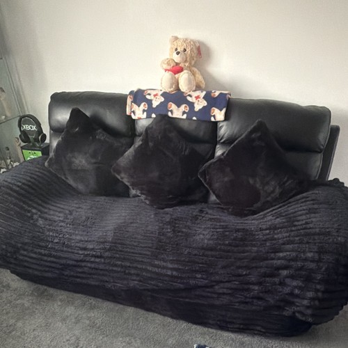 Black leather recliners 3 - black,