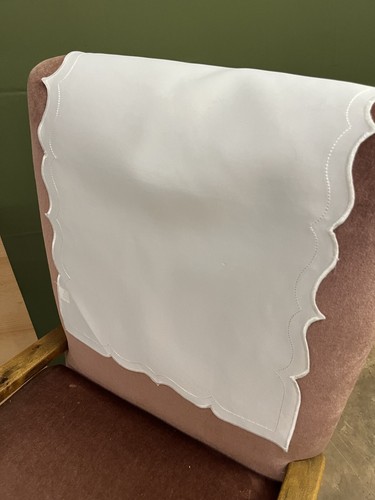 Six plain ivory scalloped edge - scalloped,