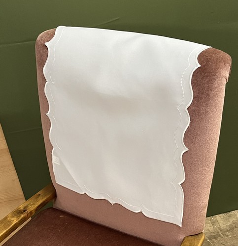 Two plain ivory scalloped edge - two,